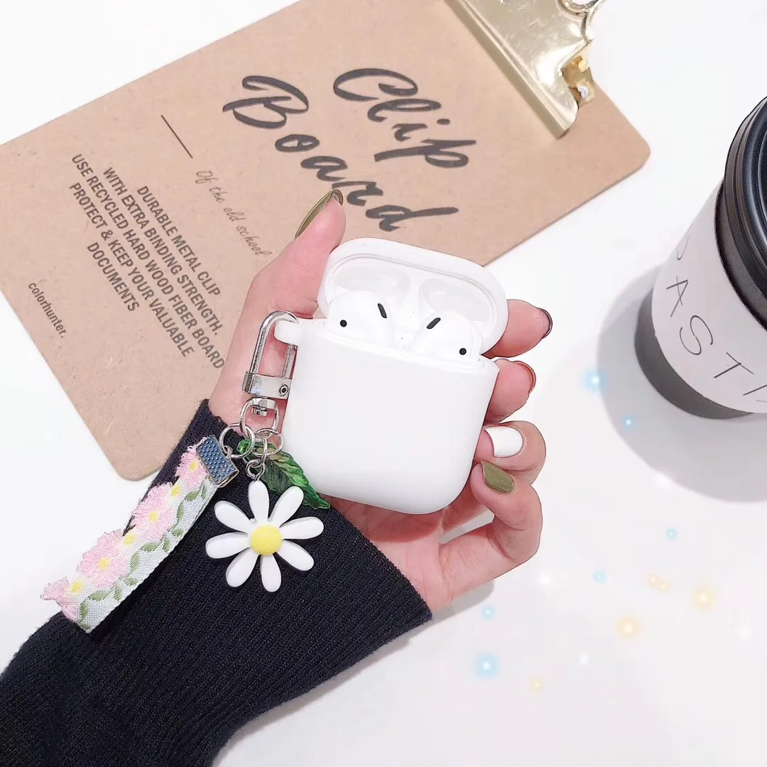 white Силиконовый чехол для Xiaomi Airdots Pro 2 Air 2 TWS чехол роскошный цветочный подвесной орнамент с кольцом для ключей аксессуары чехол для наушников - Цвет: white