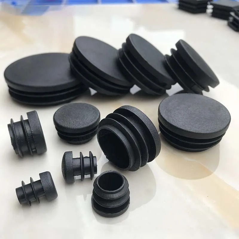 2/4/10PCS Round Plastic Black Blanking End Cap Caps Tube Pipe Inserts Plug Bung Diameter 12mm 14 16 19 20 22 25 28 30 32 -100mm