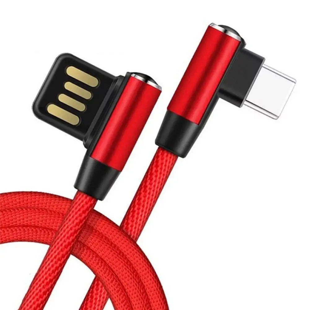 90 градусов локоть Micro usb type-C передачи данных Быстрый зарядный кабель для Android