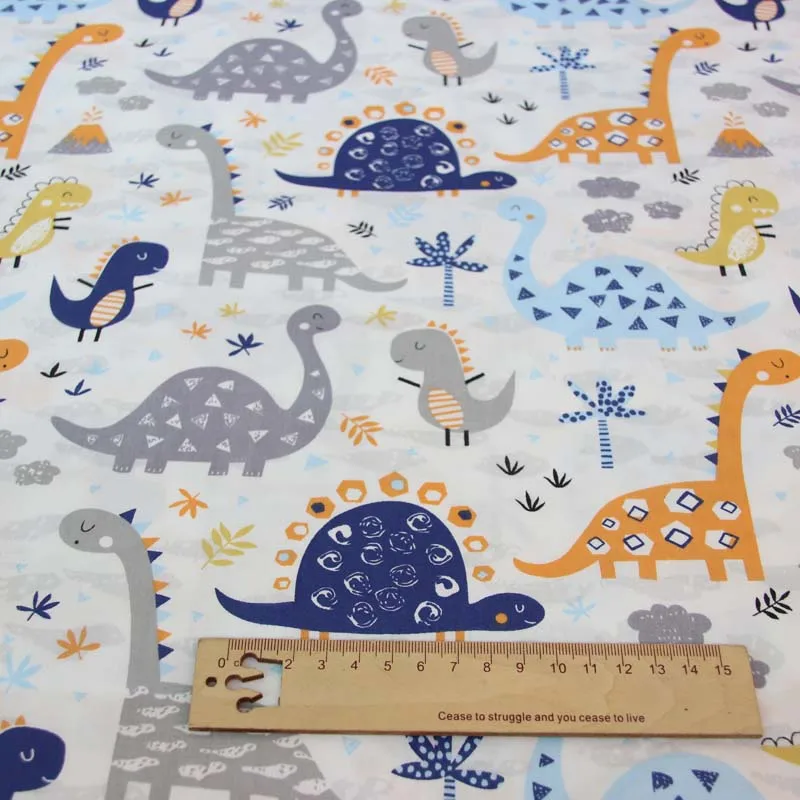 blue dinosaur Хлопок саржа Белый Синий Серый робот розовый синий цвет динозавр век ткани для детей постельные принадлежности покрывало, Подушка Декор ручной работы - Цвет: blue dinosaur