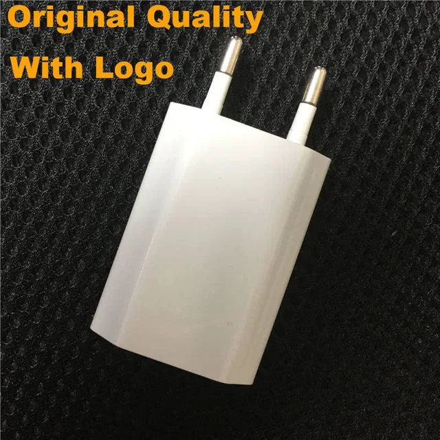 ЕС-разъем, для поездок USB настенное зарядное устройство для Apple iPhone 7 Plus X XS MAX 8 SE XR 5 5S 6 6s Plus iPad+ 8-КОНТАКТНЫЙ usb-шнур для синхронизации данных - Цвет: EU Plus with Logo