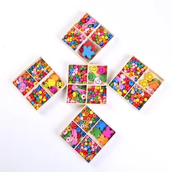 Kit de perles en bois multicolores pour la maternelle, 1 ensemble, Puzzle créatif, perles en bois pour la fabrication de bijoux, bricolage pour enfants, collier et Bracelet 