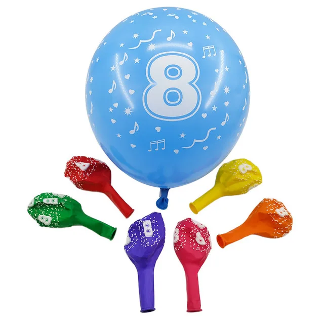 Number 8 10 шт./лот детская шарики ко дню рождения номер 1 От 2 до 9 лет 1st 2nd на день рождения вечерние цифровой клипсы для воздушных шаров из латекса Balony Globos - Цвет: Number 8