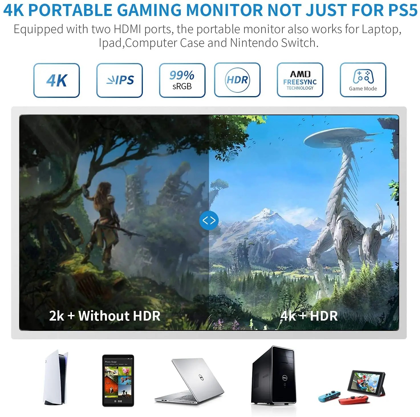 G STORY 15.6 Inch IPS 4k 60Hz Portable 