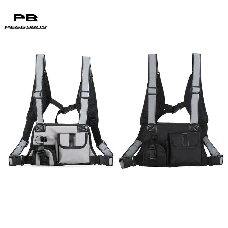 

Hip Hop Nylon Reflective Strap Waist Packs Women Men Vest Chest Rig Bags