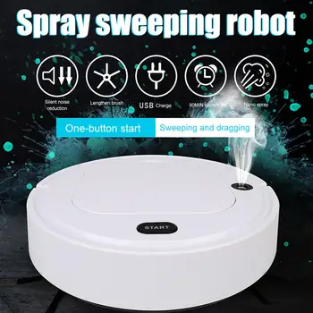 

Robot Vacuum Cleaner Sweep and Wet Mopping Disinfection For Hard Floors&Carpet Run 90mins Automatically Charge
