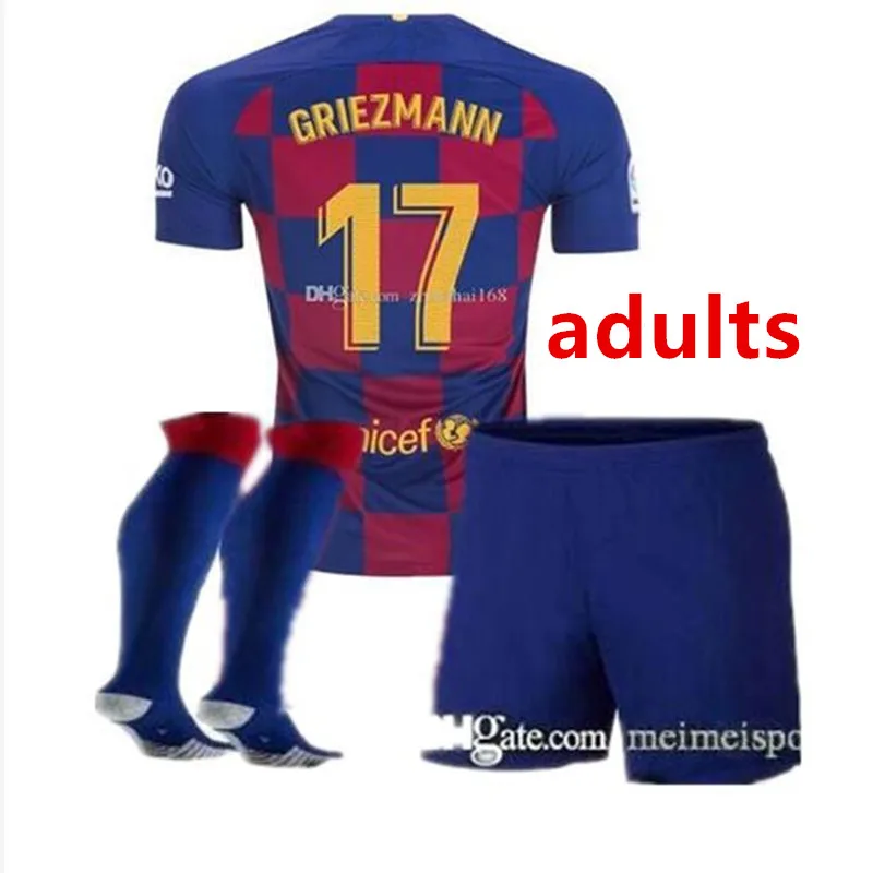 Набор для взрослых,, Barcaed Jersey soccer F. DE JONG GRIEZMANN MESSI SUAREZ ARTHUR COUTINHO VIDAL I. RAKITIC, футболка для футбола - Цвет: shirt