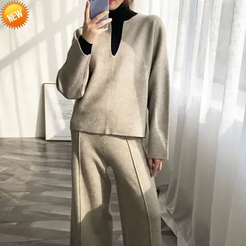 

Fashion Japan Women Elegant V Neck Plain Color Wool Blends Sweater Pullovers Spring Knitted Tops Soft Sweaters Jumpers