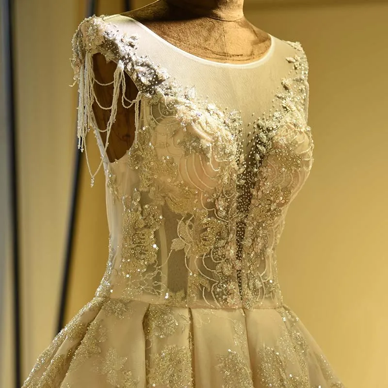 Vestido De Noiva сексуальное иллюзионное вышитое бисером шикарное свадебное платье с кружевной аппликацией свадебное платье трапециевидной формы свадебное платье с открытой спиной реальные фотографии