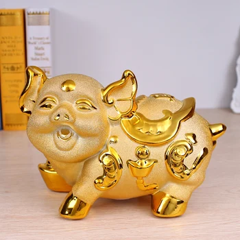 

Ceramic Pig Piggy Bank Audlt Animal Children Piggy Bank Creative Large Safe Alcancias De Cerdito Plastico Big Money Box KK60CX
