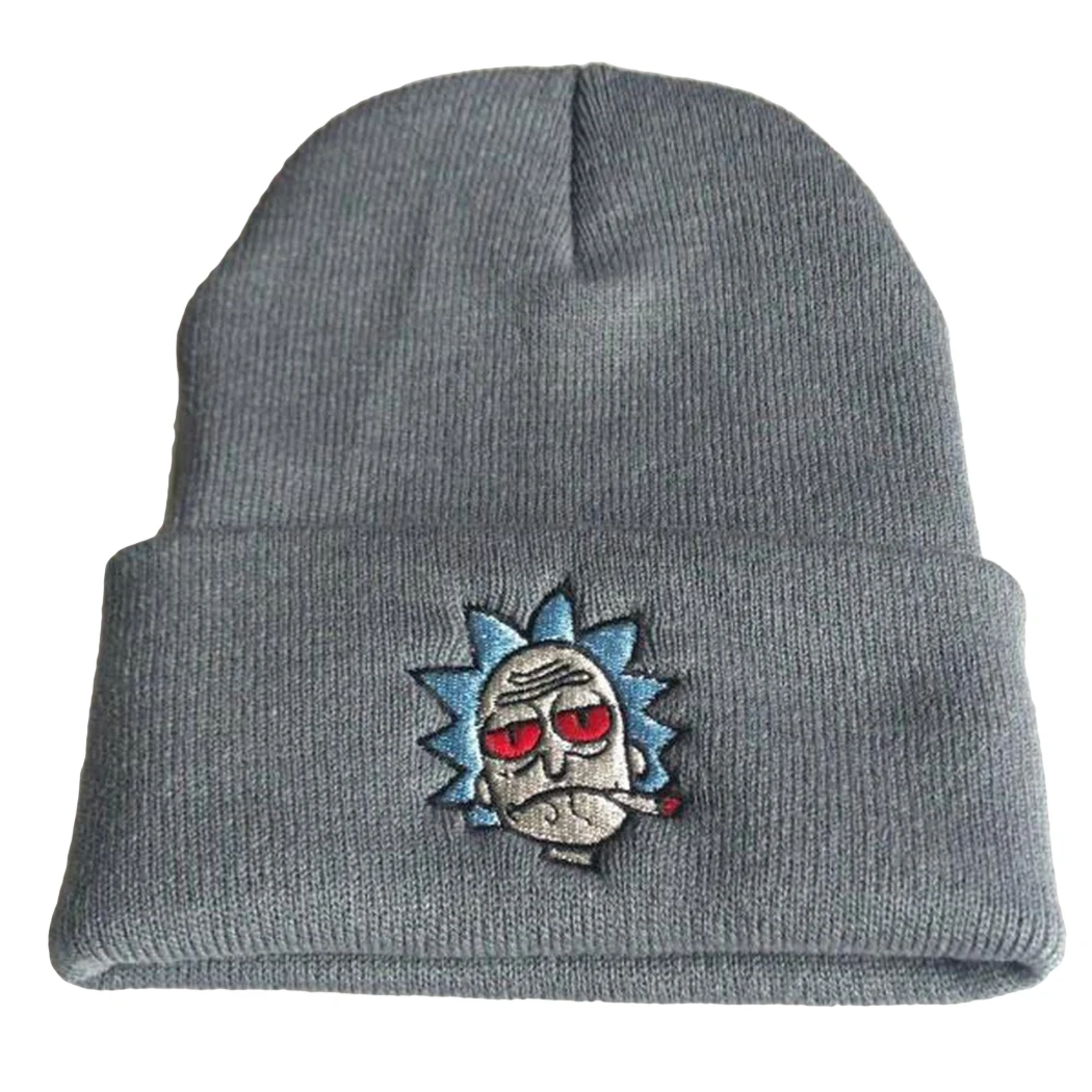 Зимние женские мужские Вязаные Лыжные черепа анимация Рик и Морти Crazy Rick шапки