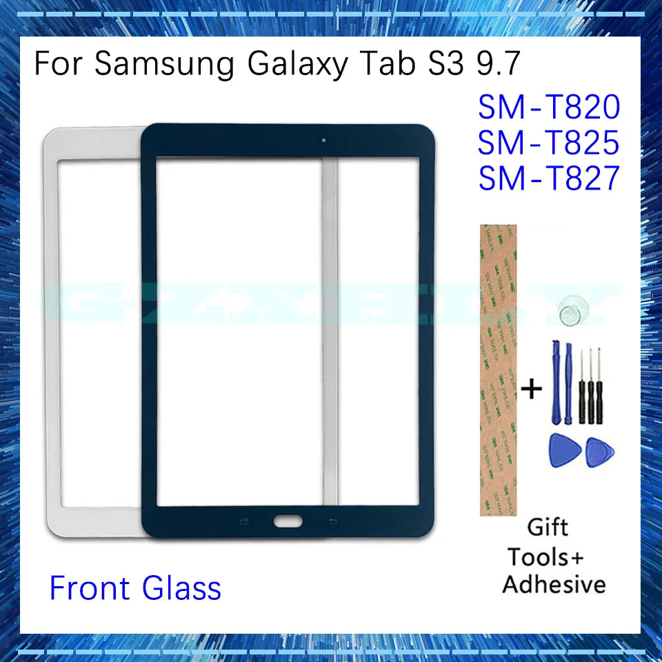 New For Samsung Galaxy Tab S3 9.7 T820 T825 T827 Front Glass (No Touch Digitizer) LCD Display Screen Outer Panel Replacement