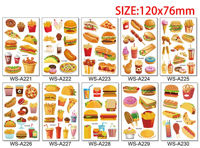 12x7.6cm Cartoon Cute Tattoo Design for Woman Man Kid Football Space Heart Sea Animal Bear Mermaid Sticker Temporary Body Tattoo (20)