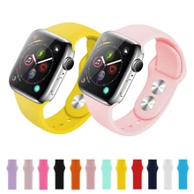Силиконовый ремешок для Apple Watch 38 мм 42 мм спортивный браслет резиновый ремешок для часов Iwatch 5 4 44 мм 40 мм для Apple Watch 3 2 1 ремешок