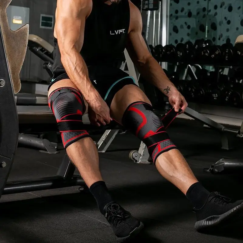 

1PC Dual Use Pressurized Knee Pads Strap Knitting Removable Knee Brace Support Exercise Fitness Running Sports Knee Protector