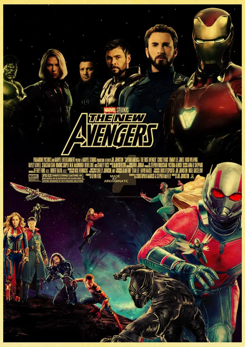 Ретро плакат Мстители Endgame 4 плакат для кафе украшение для детской крафт-бумаги стикер на стену художественная живопись