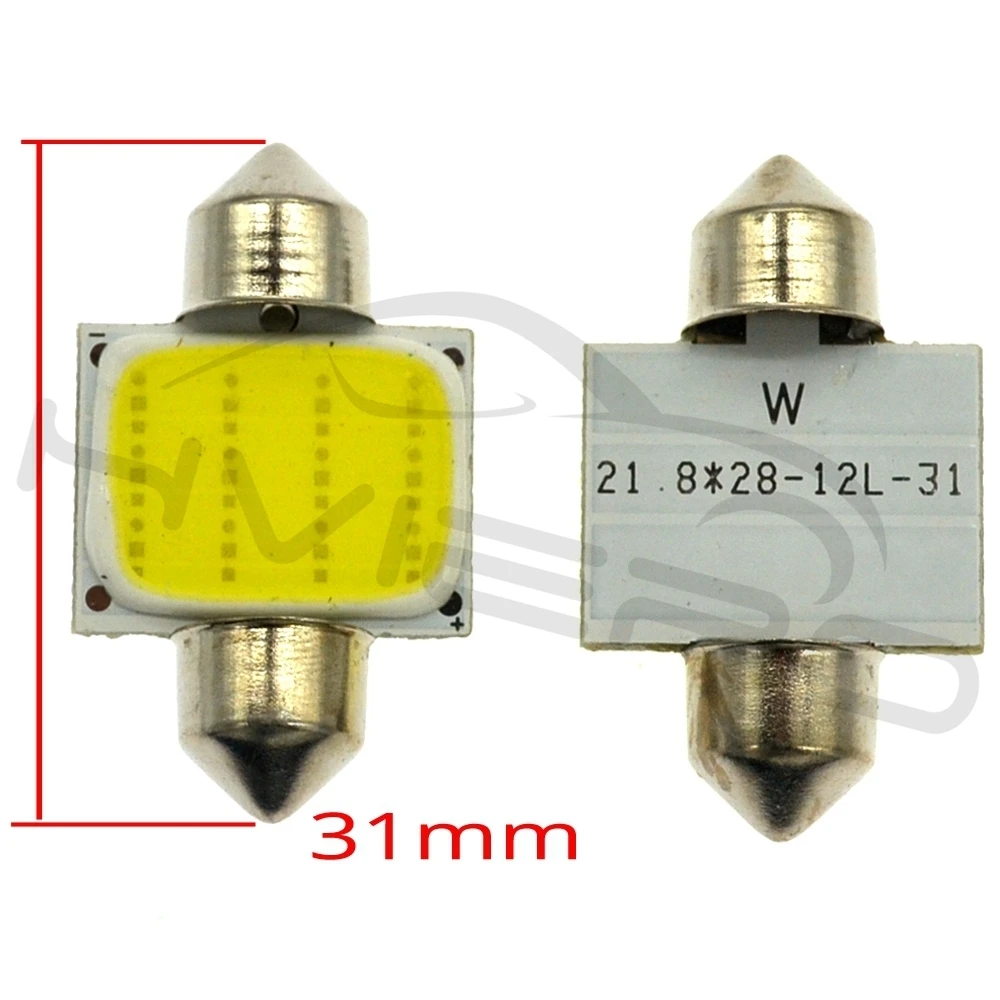 Hviero 12SMD White Cob Festoon Dome Lights Reading Lamp 31mm 36mm 39mm 42mm 3w Car Led  Interior Lights Bulbs Interior DC 12v