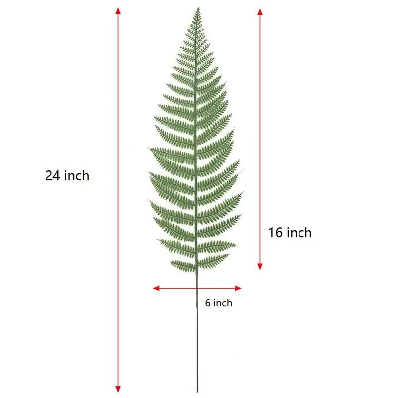 10PCS Artificial Boston Fern Bush Plant Faux Leaves Green Plants for Home Decor
