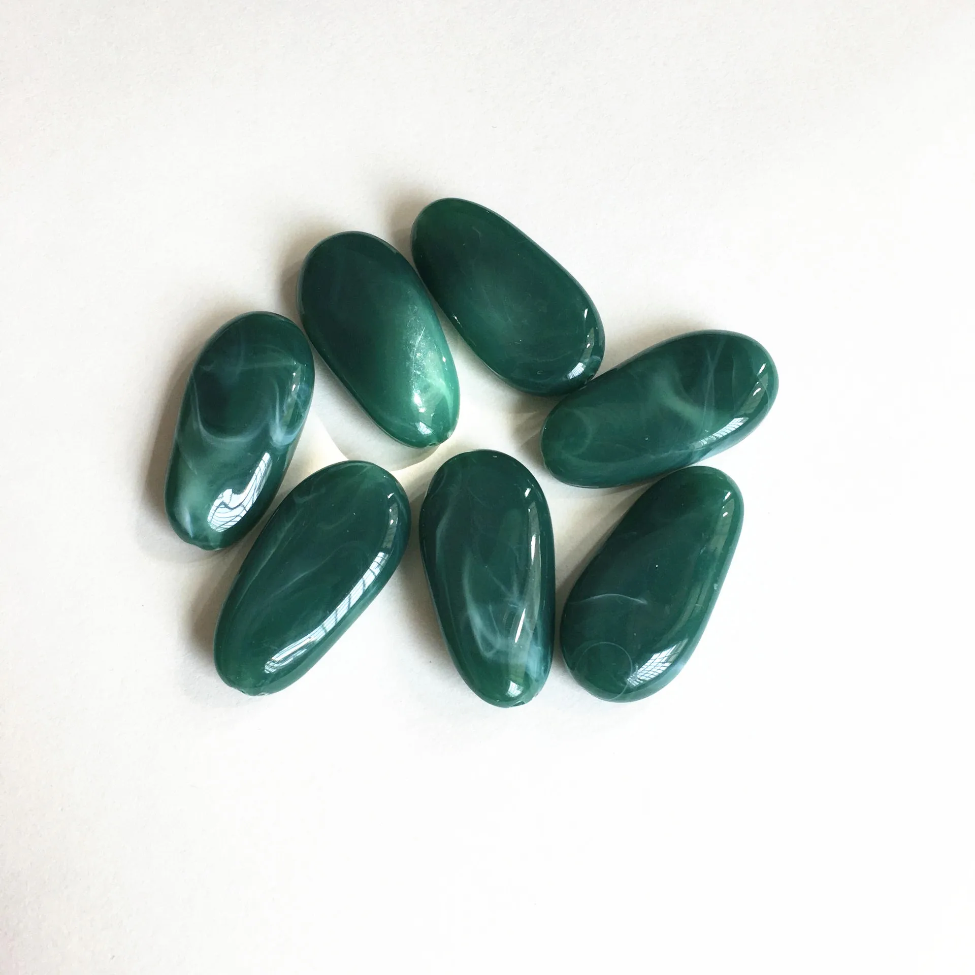 dark green Новое поступление! 44x23 мм 65 шт. Большой Акриловый Мраморный эффект витой овальной формы бусины для изготовления ювелирных изделий ожерелье DIY - Цвет: dark green