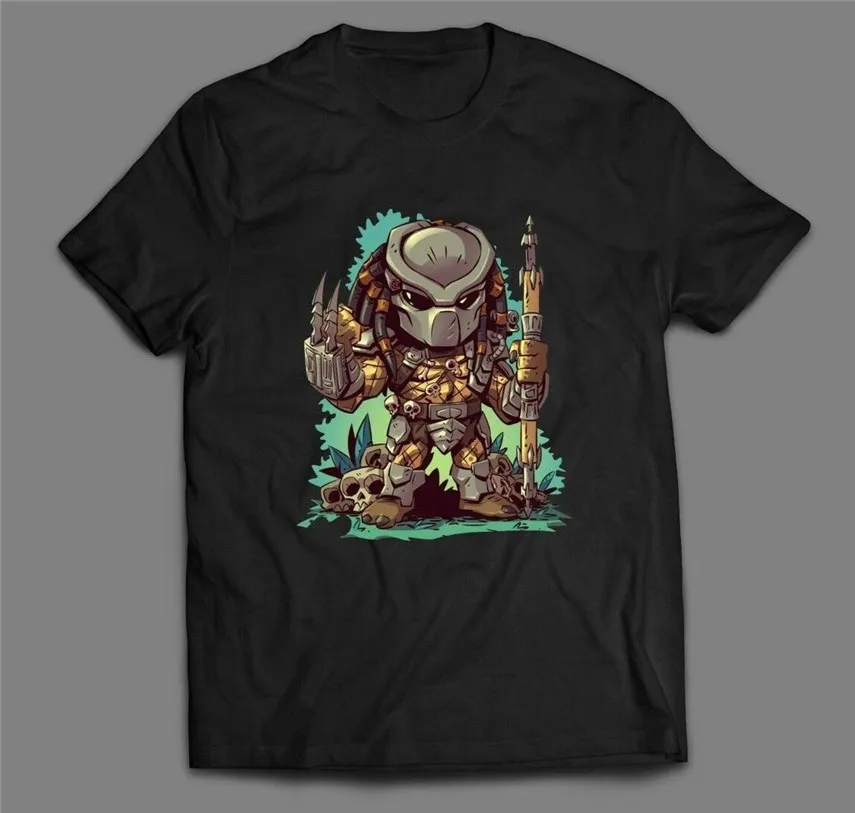 Хищник охотник за головами мультфильм искусство OLDSKOOL Мужская футболка много