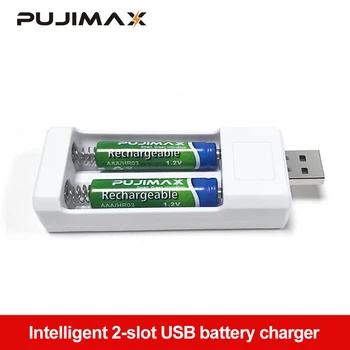 PUJIMAX USB Output 2 Slots Fast Charging Universal Rechargeable Battery AA/AAA Accu Charging Tool Adapter Batteries Charger