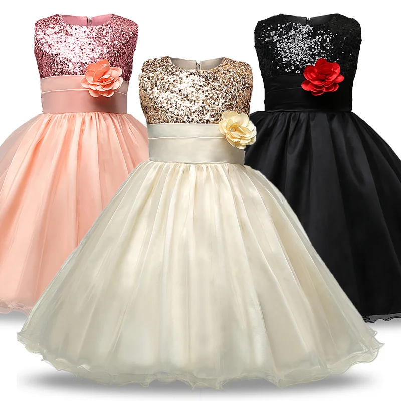 

Flower Girl Dress Wedding Birthday Party Princess Christmas Dresses For Girls Children's Costume New Year kids clothes 3-8Year