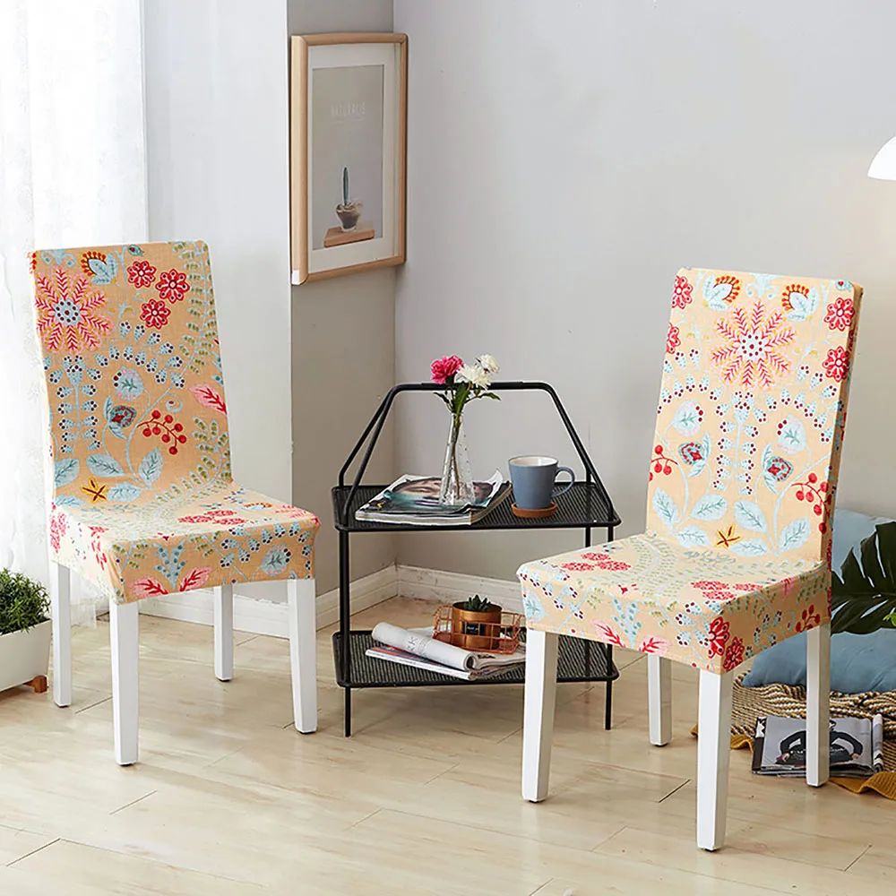 

Dining Chair Cover Elasticity Protector Removable Seat Slipcover 1 Piece Chair Covers With Back For Wedding Hotel Kitchen