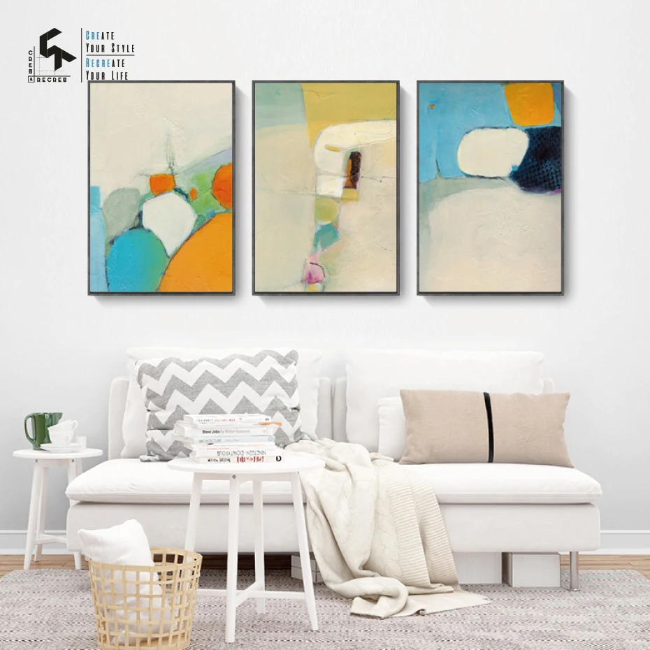 

CREATE&RECREATE Living Room Poster Modern Color Abstract Posters And Prints Canvas Paintings Decorative Pictures CR1810113019