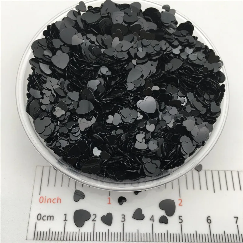 3 4 5mm heart mix 20 г Черный цвет ПВХ свободные блестки для маникюра ногтей, свадебные конфетти, аксессуары для орнамента/рукоделия - Цвет: 3 4 5mm heart mix