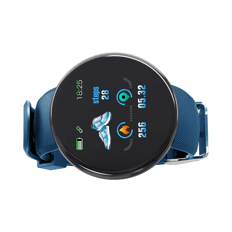D18 Bluetooth Смарт часы для мужчин и женщин кровяное давление круглые часы водонепроницаемый спортивный трекер WhatsApp для Android Ios
