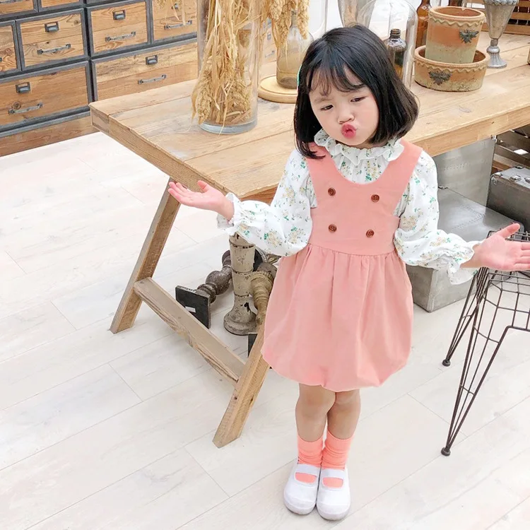 Вельветовое платье в Корейском стиле для девочек модные осенние платья ...