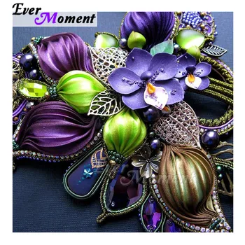 

Ever Moment Diamond Painting Full Square Drill Mosaic Owl Purple Flower Picture Rhinestone Diamond Embroidery Decoration S2F2444