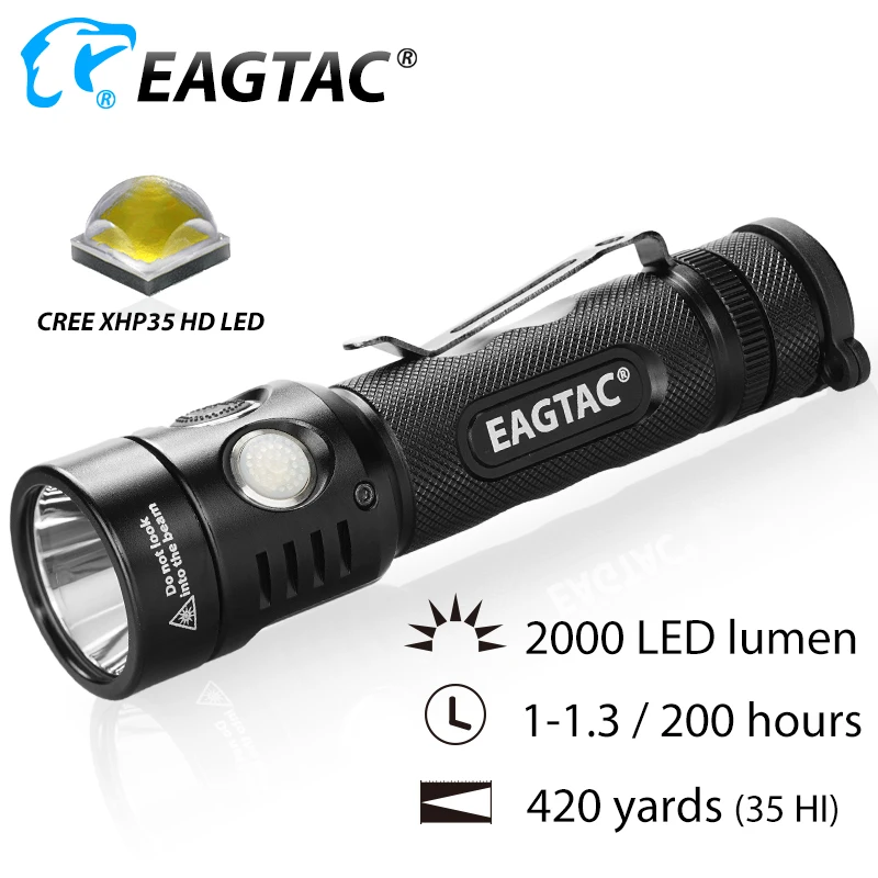 EAGTAC TX30C2 2000 люмен супер яркий компактный светодиодный фонарик 5 режимов программируемый 18650 CR123A стробоскоп батареи