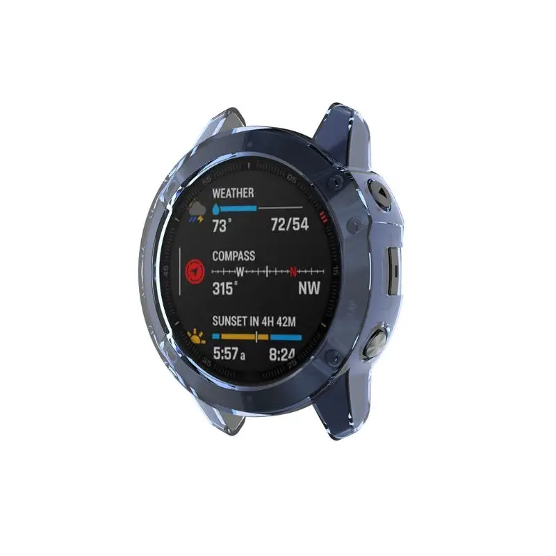 Ультра-тонкий чистый ТПУ чехол для часов Защитная крышка для Garmin Fenix 6 Smart Watch