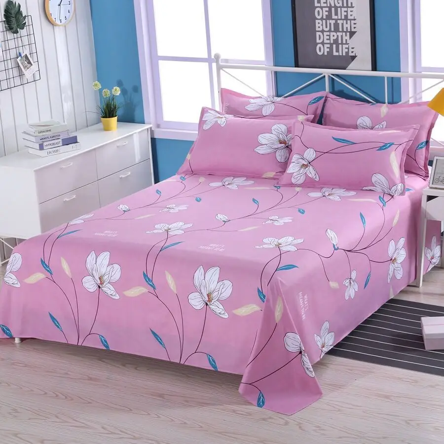 

2020 Colorful Bedding Sheet 3 pcs King Size Bed Sheet Set for Queen New Bed Sheets Letter Printed Flat Sheet with Pillowcase