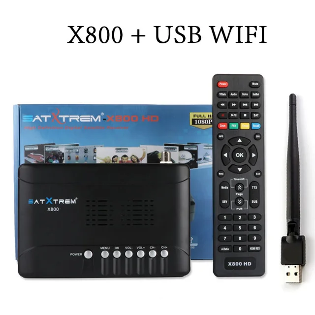 Satxtrem X800 DVB-S2 MPEG4 Индия приемник спутникового сигнала HD ТВ тюнер DVB-S2 поддержка CLINES PowerVu WiFi AC3 ТВ Декодер - Цвет: x800 n usb wifi
