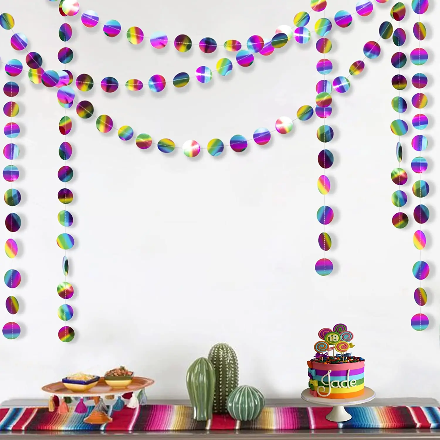 Mexican Party Decorations Fiesta Themed - Cinco De Mayo Party Supplies  Decor for Birthday Wedding Baby Shower - Paper Fans+ Pom Poms+Pennant+Papel