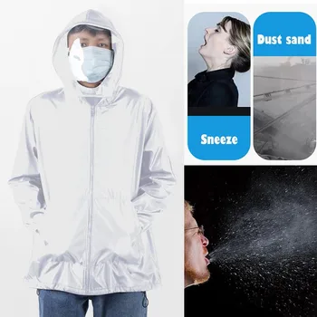 

Anti Flu Washable Protective Suit Isolated Clothing Jacket Hat With Mask Waterproof Removable Epidemic Prev Beekeeping Clothes#F