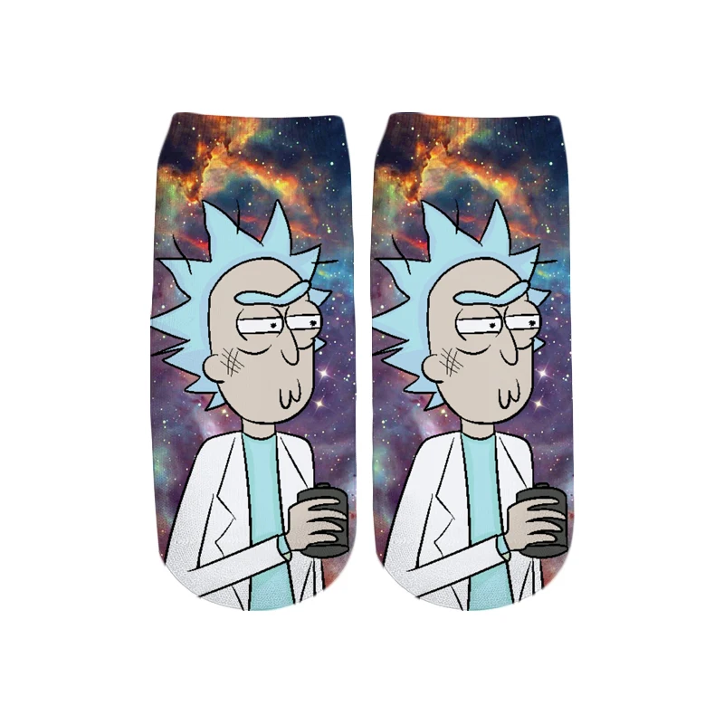 PLstar Cosmos/Новинка года; милые короткие носки с 3D принтом с героями мультфильмов Rick and Morty для мужчин и женщин; корейские носки в стиле Харадзюку; WZ = 145