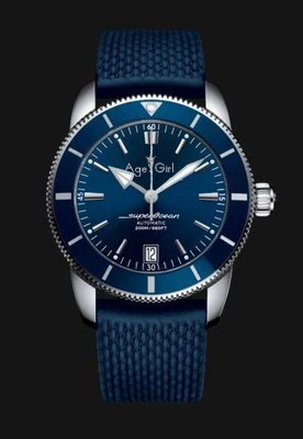 Элитный бренд Для мужчин серебристый, черный синий автоматические механические Нержавеющая сталь часы с сапфировым стеклом резинкой Керамика ободок AAA