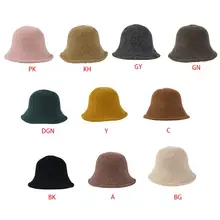 Модная женская зимняя портативная женская панама для девочек, однотонная женская Повседневная плотная теплая шляпа рыбака, 10 цветов