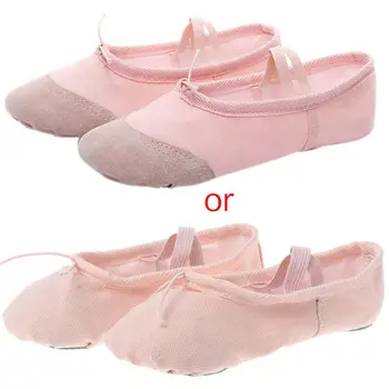 

Children Baby Girls Pointe Dancing Shoes Canvas Ballet Flats Gymnastics Slippers Q6PB