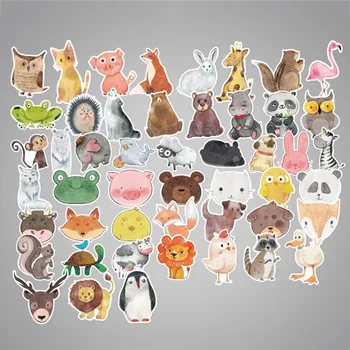 

50Pcs/set Cut Animal Stickers Mixed Funny Cartoon Decals Luggage Laptop Computers Bicycles DIY Waterproof Stickers