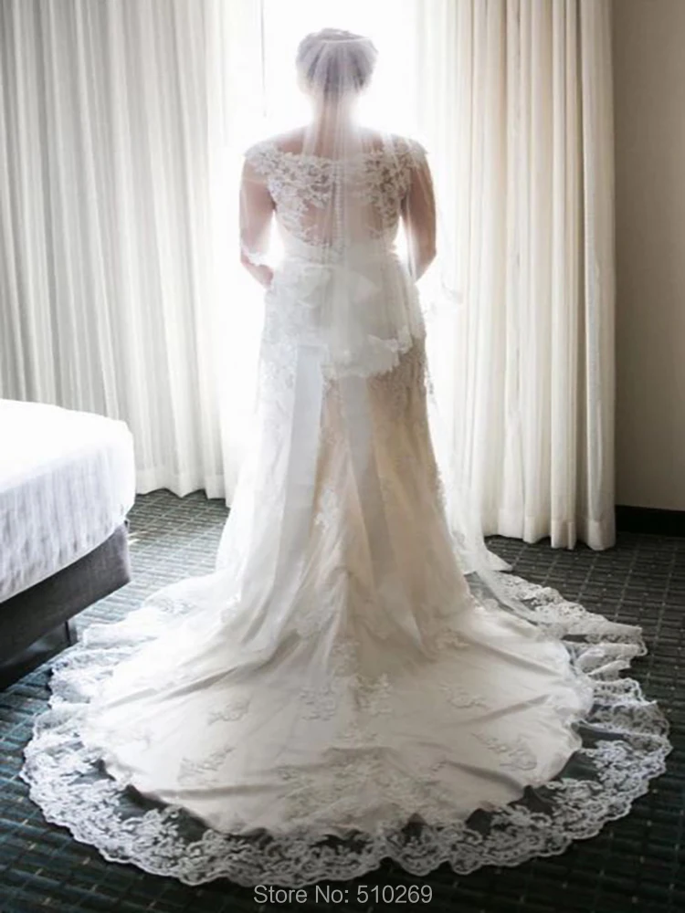 Fit and Flare Bateau Sheer Neckline Capped Sleeves Wedding Dresses Bridal Gown Custom Made Vestido De Novia