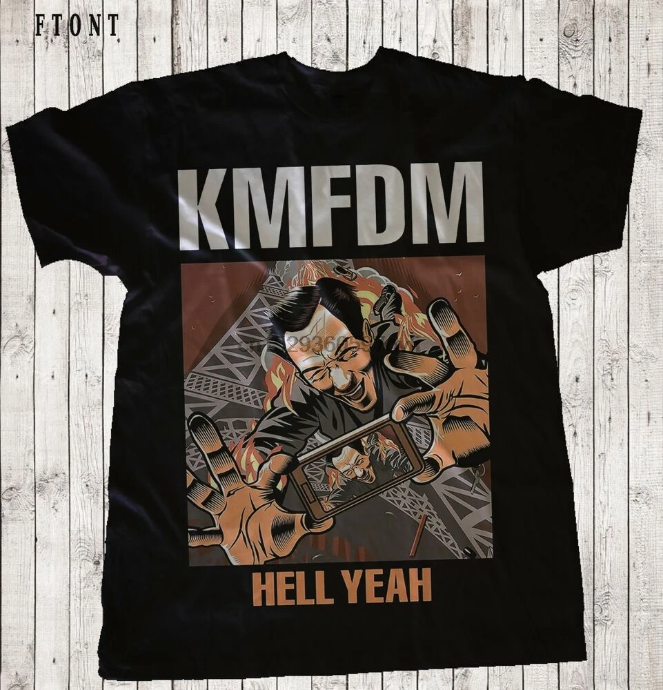 KMFDM-Hell Yeah-Industrial Rock-Ministry-Skinny Puppy T _ SHIRT-SIZES S to 7xl | Мужская одежда