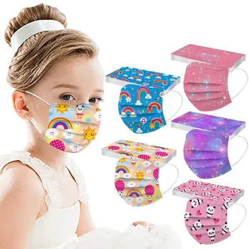 

Fast Delivery Within 24 Hours Máscara Kids Children's Mask Disposable Face Mask 3Ply Ear Loop 50PCS Mask Bandage