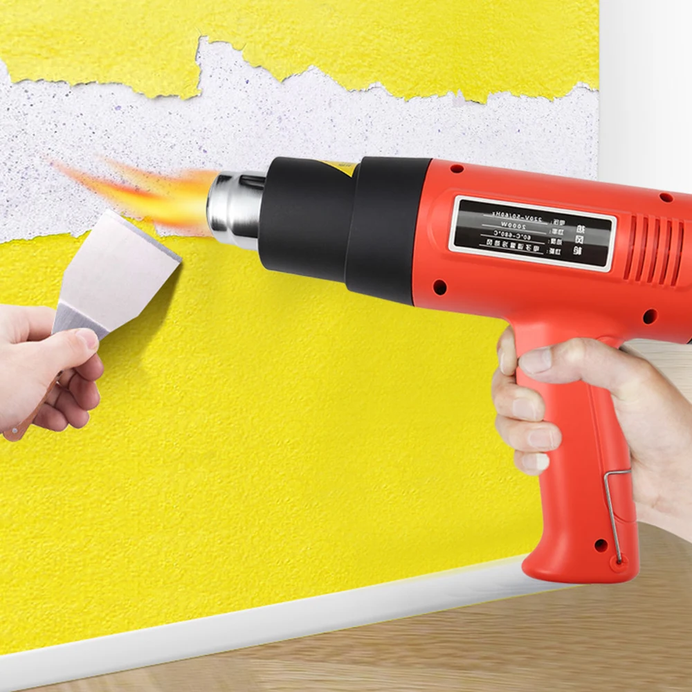 

220V 2000W Electric Hot Air Gun 3 Adjustable Temperature Advanced Heat Gun With 4 Nozzle Attachments Power Tool Home DIY
