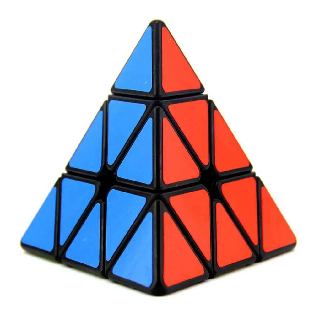 ShengShou JiGuang 3x3x3 Пирамида Профессиональный безопасный ABS стикер волшебный куб ультра-Гладкий 3x3 кубар-Рубик на скорость детские игрушки - Цвет: Черный