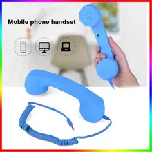 Антирадиационный винтажный проводной телефон 3,5 мм, телефонная трубка с микрофоном для смартфонов iPhone, телефонная трубка