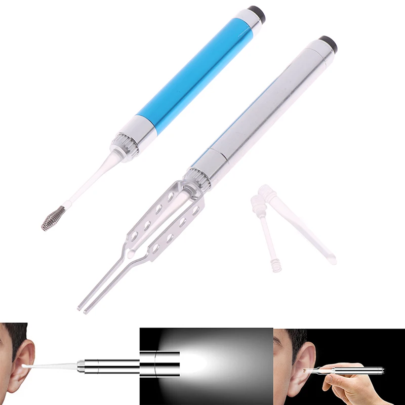 5in1 Ear Cleaner LED Flashlight Ear Wax Earwax Spoon Removal Tool Soft Silicone Spoon Earpick Ear Care Tool Earpick Cleaning